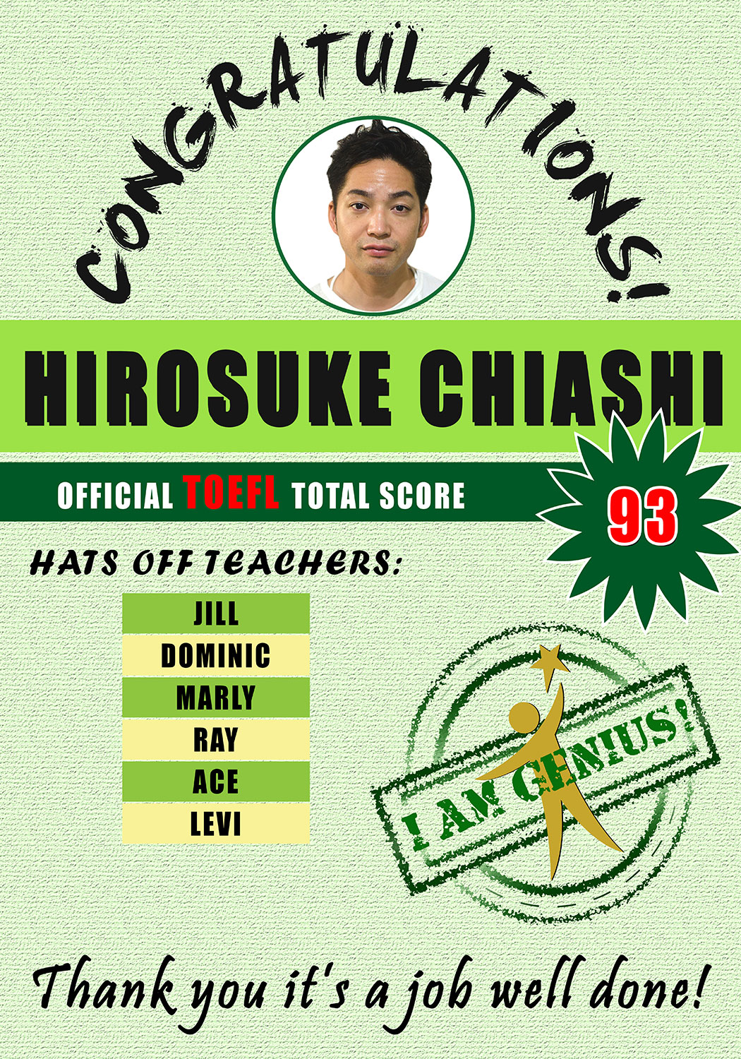 TOEFL Passer from Japan